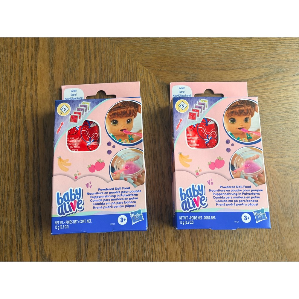 Baby Alive Powdered Doll Food Refill 2 Pack 10 Packets Total E9121 Hasbro Kids
